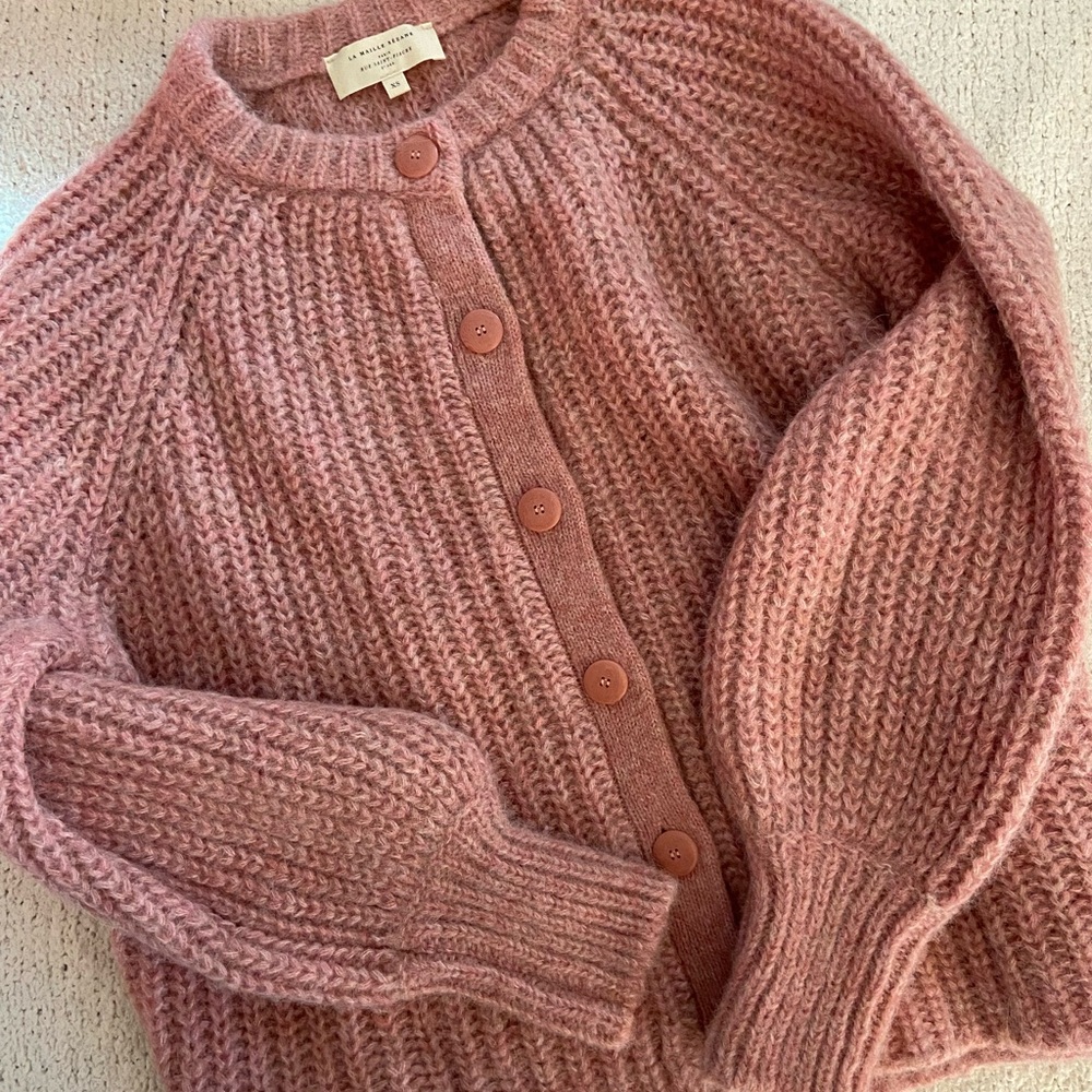 Sezane Pink Emile cardigan